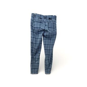 HT Denim Modern Stylish Hi Rise Grey Blue Plaid Super Skinny Ankle Pants size11
